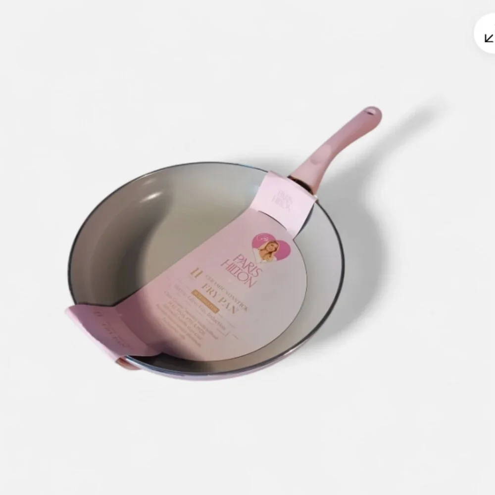 Paris Hilton 11” FRY PAN Ceramic Nonstick Pink, That's Hot Dishwasher Safe New